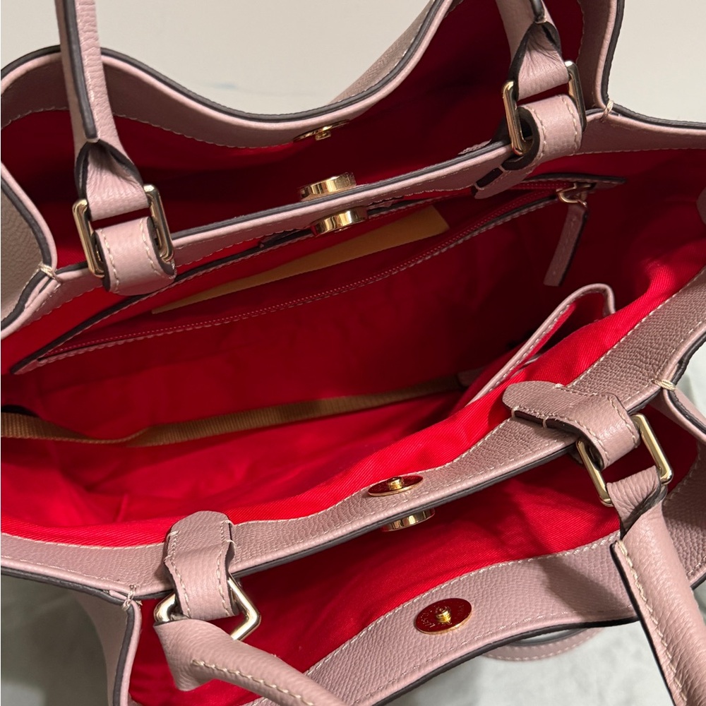 Dooney & Bourke Sorrento Barlow Pebbled Leather Satchel Mushroom - Picture 5 of 10